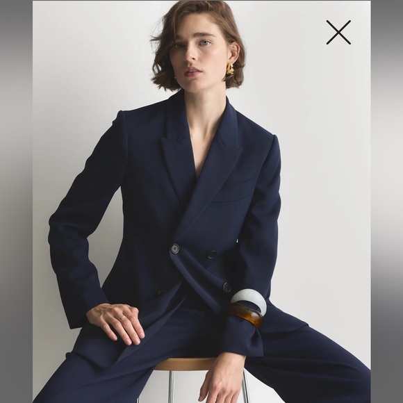 Quince NWT relaxed double breasted blazer sz S - Picture 2 of 4